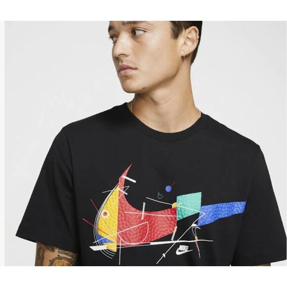 2/$30 Nike Game Changer Shirt Black "Lego" Textured Swoosh Logo Men's Size L - Picture 3 of 10